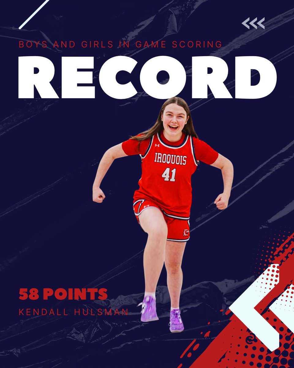 Huge congratulations to our very own Kendall Hulsman for breaking the all time in game scoring record with 58 points! we are so proud of you!