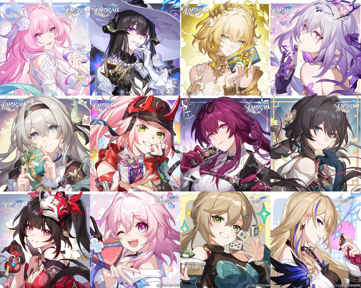 Valentine's Illustrations Compilation🌹

-2026: Cyrene, The Dahlia &amp; Aglaea
-2025: Castorice, Rappa &amp; Firefly
-2024: Ruan Mei, Sparkle &amp; Kafka
-2023: Serval, Qingque &amp; March 7th

#HonkaiStarRail