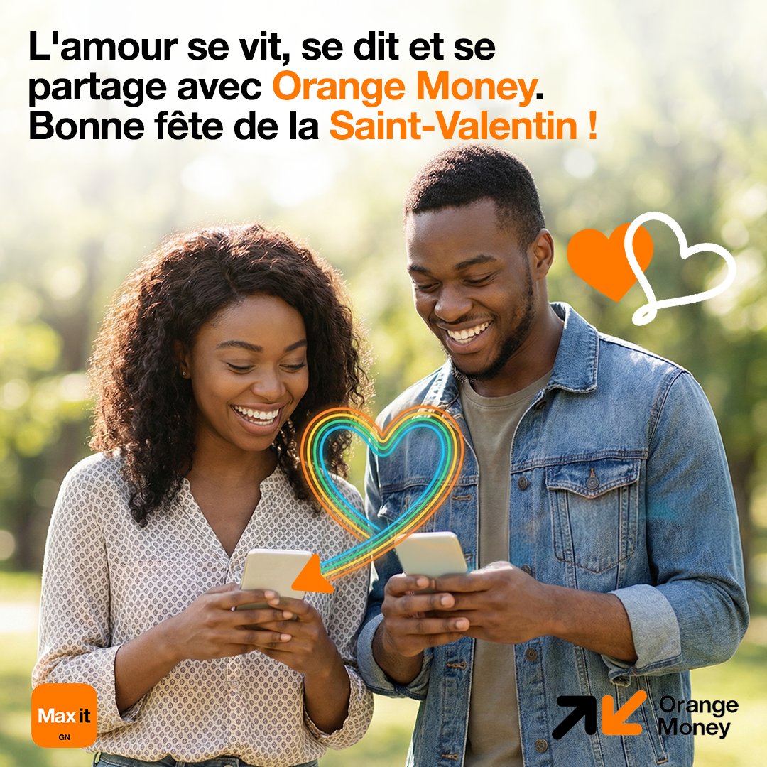 💝 Bonne fête de la Saint-Valentin !

Aujourd’hui, célébrons l’amour sous toutes ses formes ❤️
Un message, un appel… ou pourquoi pas un petit dépôt 😉

Parce qu’un simple geste peut tout changer 🧡

#SaintValentin #OrangeMoney #MaxIt
