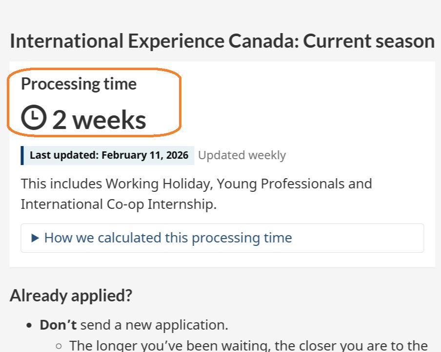 supportmart's tweet image. 🍁カナダワーホリ(IEC)2026シーズンの審査プロセスに要する期間の目安👉[2週間]！
仮に[2/23]に初回抽選開始された場合の申請プロセスイメージ👇
①ITA発行後すぐにビザ申請開始(2/28まで)
②バイオ予約&amp;amp;登録完了(3/13まで)
③2-3週後に入国許可レター発行(3/30-4/10頃)
④4月18日以降カナダへ出発🛫