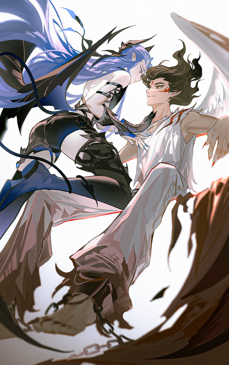 y_inzi's tweet photo. #藕饼 #Oubing 
🪽❤️天使狩猎守则
😈💙请派出实力相当的恶魔前往捕获天使 https://t.co/QcTW4pd3qS