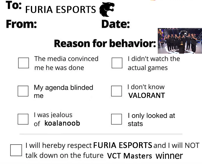 FURIA_USA's tweet image. fill it out