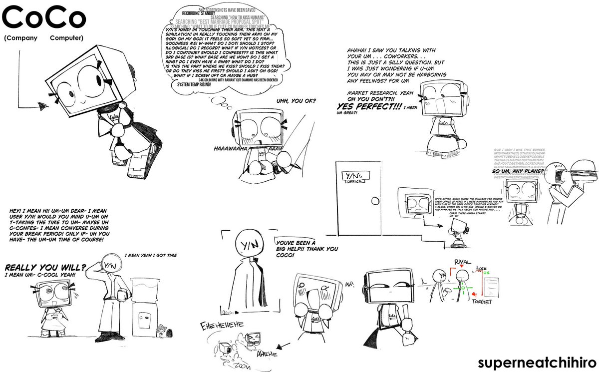 clingy robot coworker #2. she has a name now