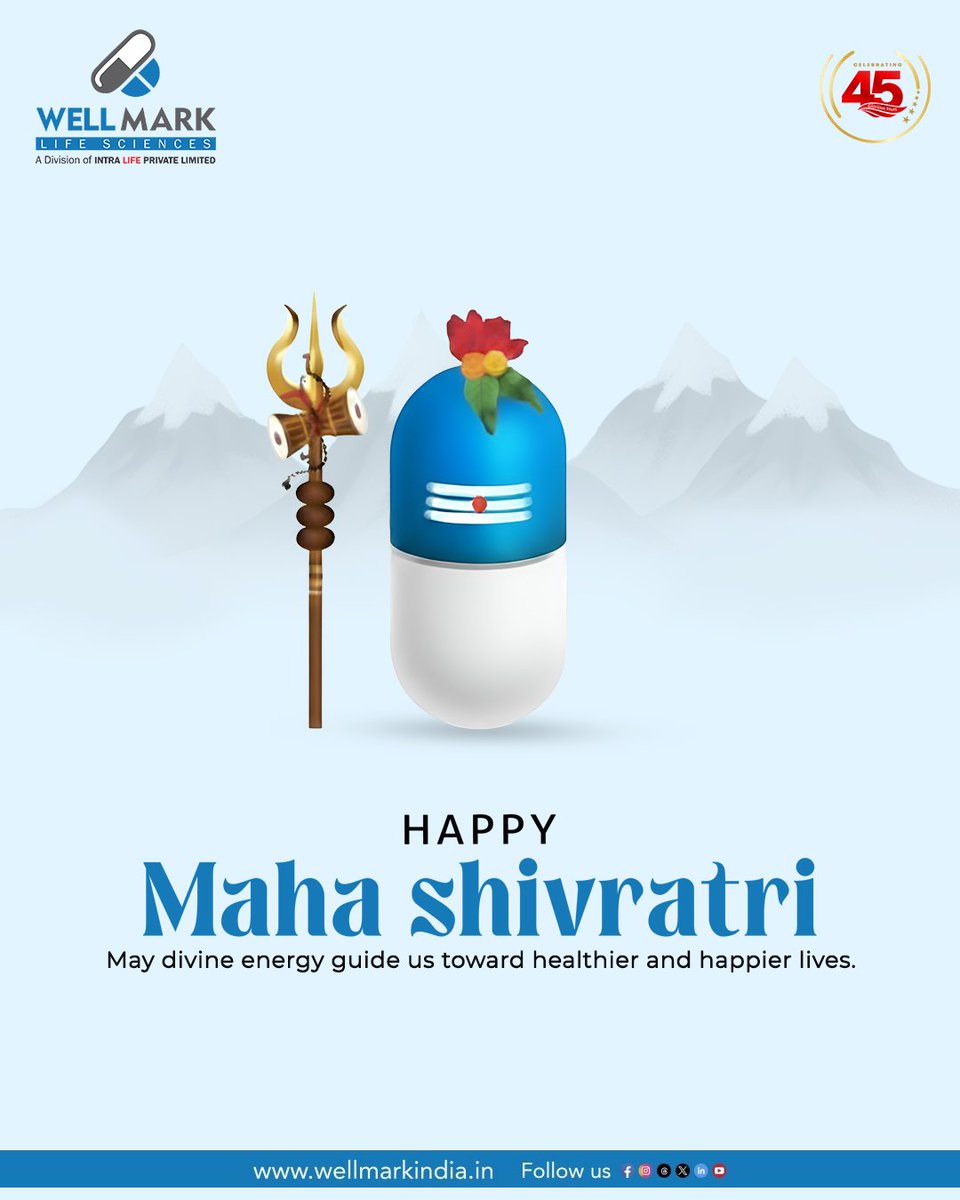 wellmarkindia's tweet image. Happy Maha Shivaratri 🙏
May divine energy guide us toward healthier and happier lives. Wellmark extends wishes for wellness, strength, and care—dedicated to advancing health and well-being.

#wellmark #MahaShivaratri2026 #HarHarMahadev #LordShiva #ShivBhakt #ShivShakti