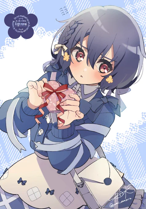 バレンタインシリーズの最後はーーーーー 愛ちゃんです!!!!!!! 一回描いたけど納得いかなくて描き直しました
