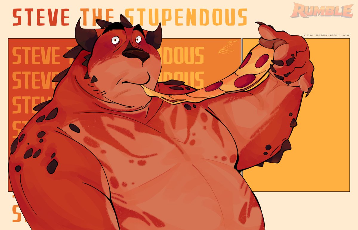 Eating pizza after a win [#art]