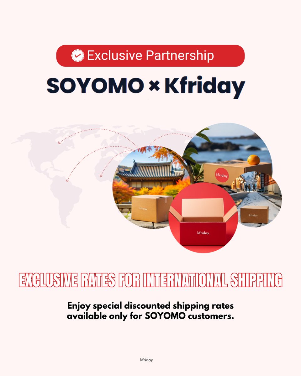 Exclusive Partnership: SOYOMO × Kfriday 🚚

Enjoy special discounted international shipping rates through our collaboration. Now available for the pre-order of the "Low Tide in Twilight Set"✨

🔗soyo-mo.com/en

Choose your favorite set and secure yours today!

Please