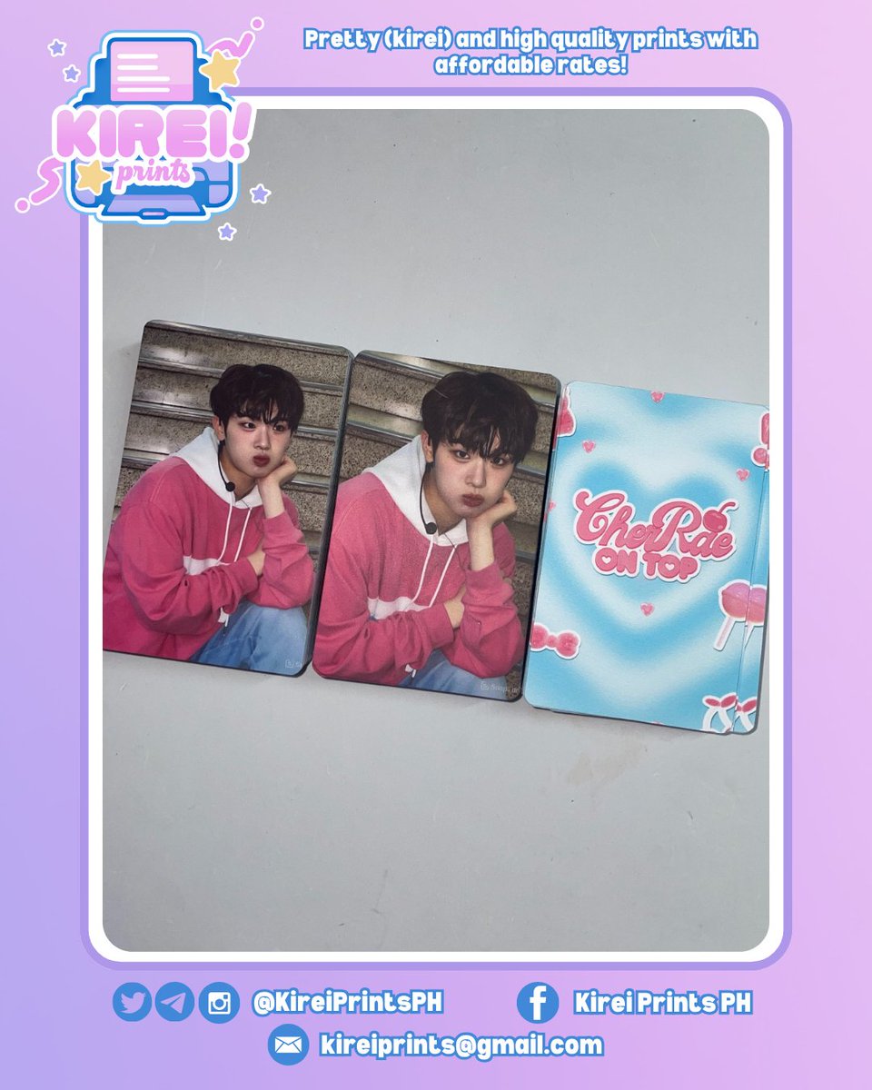 ୨୧ #PrintsbyKirei ⋆౨ৎ˚⟡˖ ࣪ ౨ৎ˚
Pricelist: tinyurl.com/KireiPrintsPri…

Photocard (plain matte)

🏷️lf printing services hand banner photocard polaroid cupsleeve events postcard filmstrip photostrip heart button pin kpop anime ppop