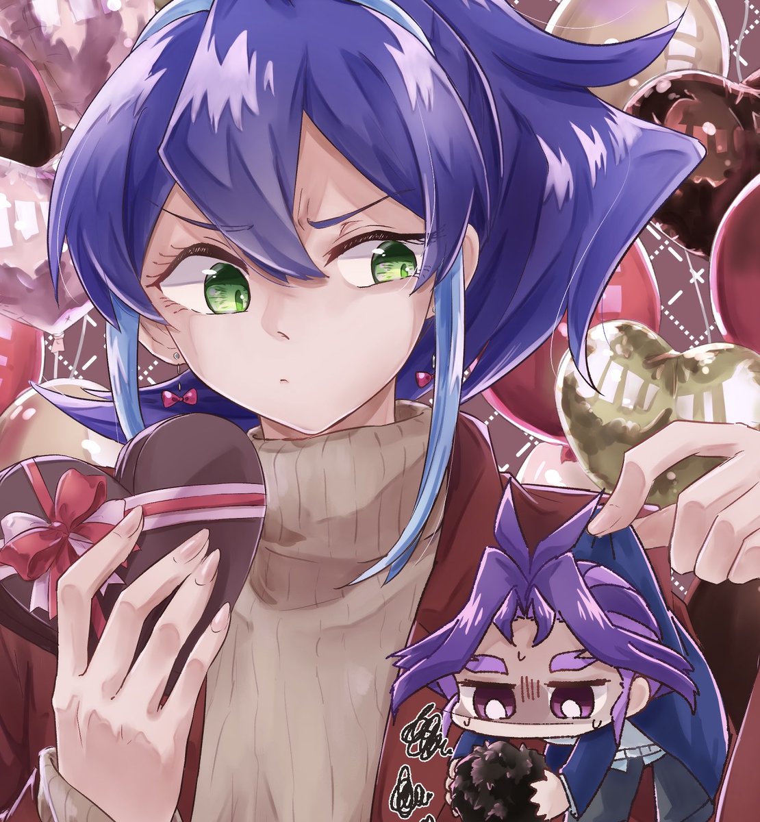 5月出す予定の本にバレンタインっぽいユリセレちゃんいる