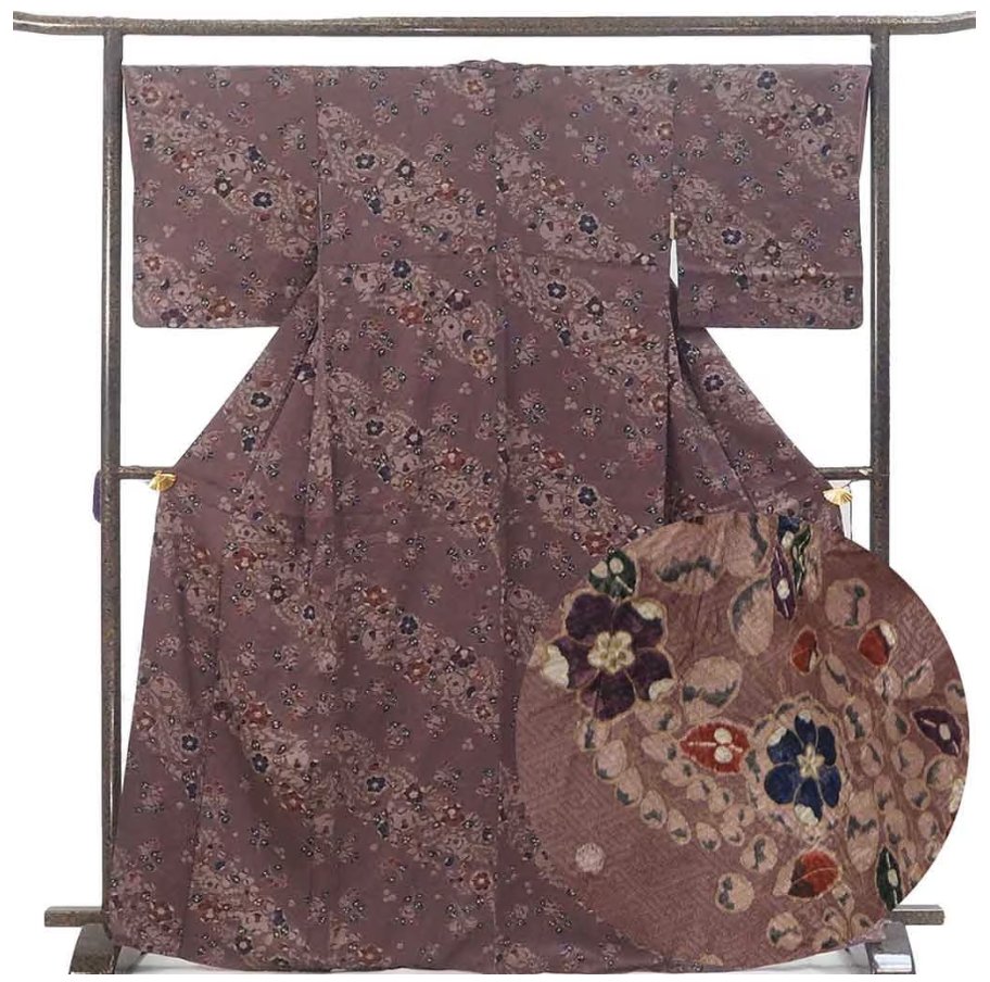 辻ヶ花模様　趣のある小紋　着物　小紋　辻ヶ花　小紋　正絹