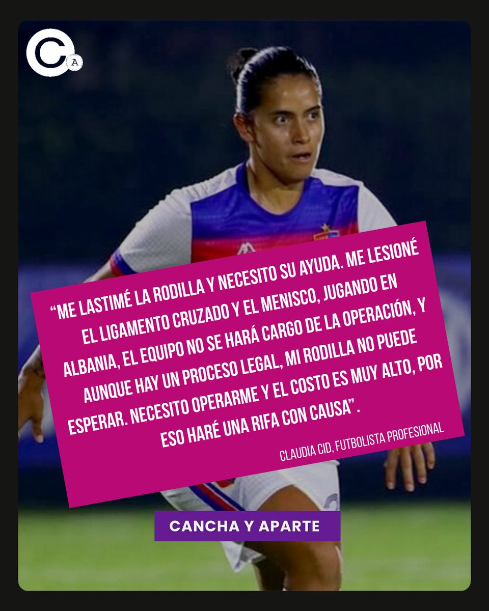 La mexicana <a href="/claudiacid29/">Claudia Cid</a> pide ayuda, ya que está reuniendo fondos para su operación de rodilla, luego de que el club KF Vllaznia, de Albania, no respondiera por su lesión. 
En sus perfiles de redes sociales encuentran más información: 
instagram.com/claudiacid.29/