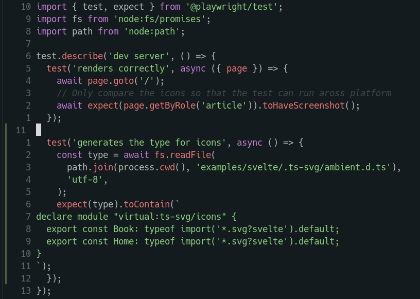 raycnwong's tweet photo. Probably not a great idea, but for now I'm going with this hacky approach to test the TypeScript type generation. I'm running tests one-by-one with an afterEach cleanup hook, so it's… kinda acceptable https://t.co/41YjE05q4J