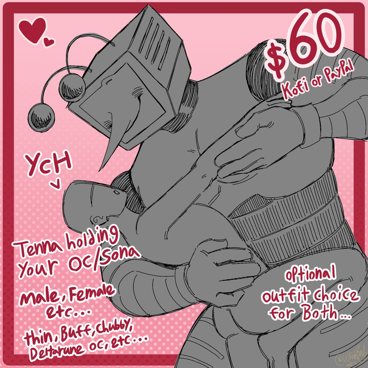 SimpBab's tweet photo. Taking money through PayPal or Kofi, 
-
#YCH #ychcommission #commissions #commissionsopen #art #comms #commsopen #ValentinesDay #valentinesYCH #selfship #yumeship #spamtenna #spamton #tenna #deltarune #deltaruin #deltarunensfw
#fanart 
-
More info and details below 👇 https://t.co/YwEfDScl2x