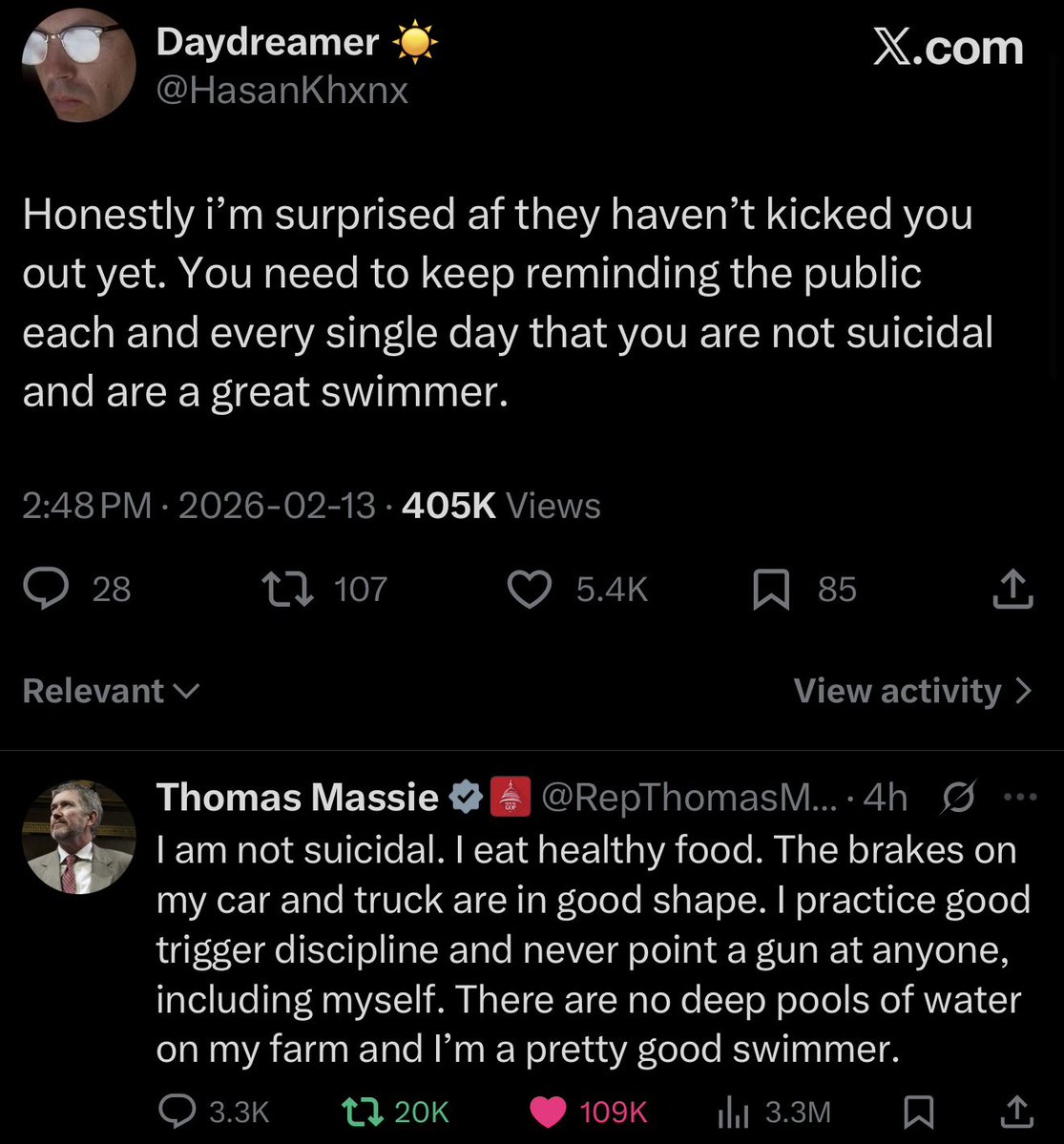 Thanks to this tweet I am now getting all sorts of threats from MAGA bots and the likes of them. 🙂 

I will not surrender my views, I love my life and everything <a href="/RepThomasMassie/">Thomas Massie</a> said applies to me as well.