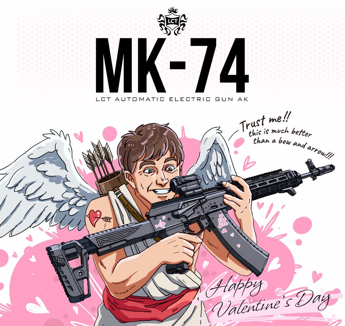 Lct_airoft's tweet image. 聞いてよ!
これ、弓なんかよりずっといいんだから！

#lct #lctairsoft #LCT_TK #ValentinesDay #バレンタインデー