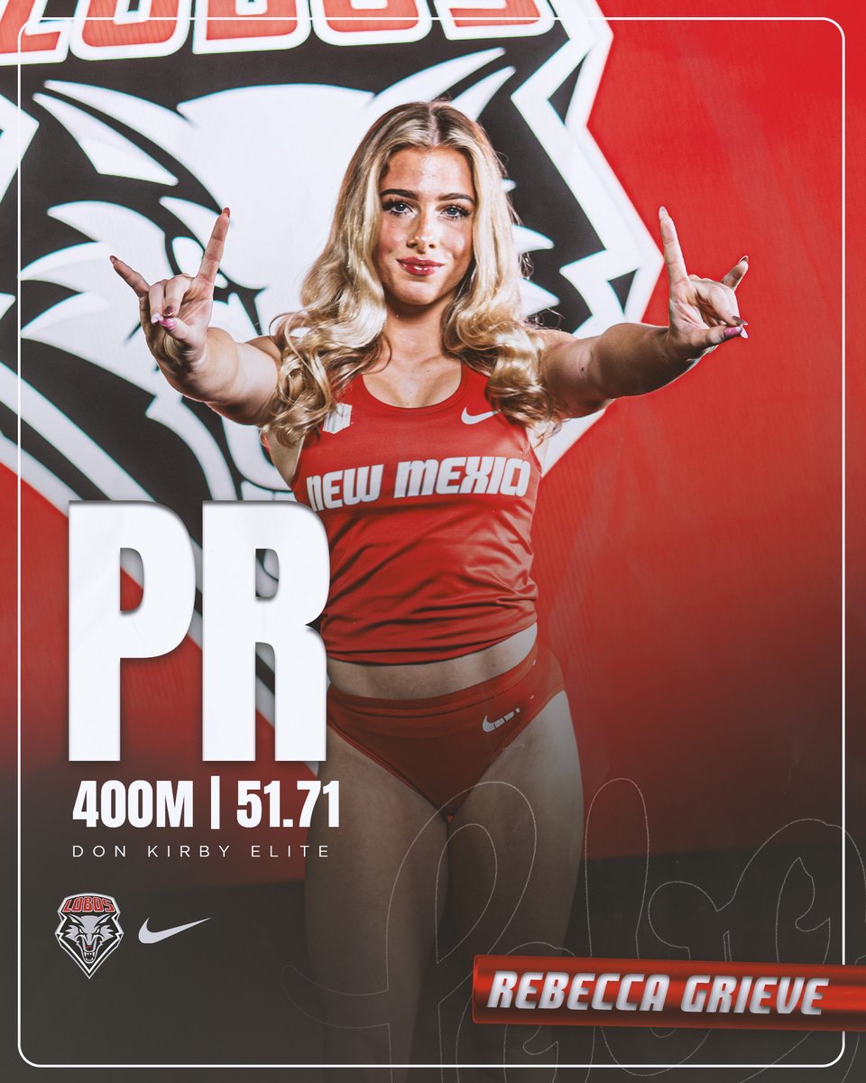 UNMLoboXCTF's tweet photo. Bex takes another tenth of a second off her UNM 400m program record at Don Kirby!

She's now ran the two fastest 400m times -- indoors or outdoors -- in school history! https://t.co/dUvzJKbabJ