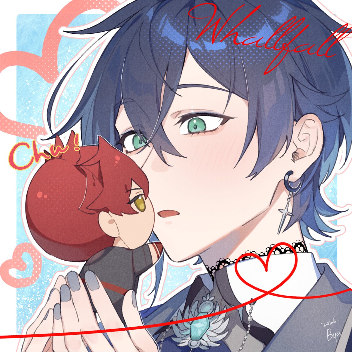 🐺🐋情人節就要放CP！情人節塊肉❤️💙
只是幾個月前畫的草稿放到現在直接當賀圖也是沒想到🫴