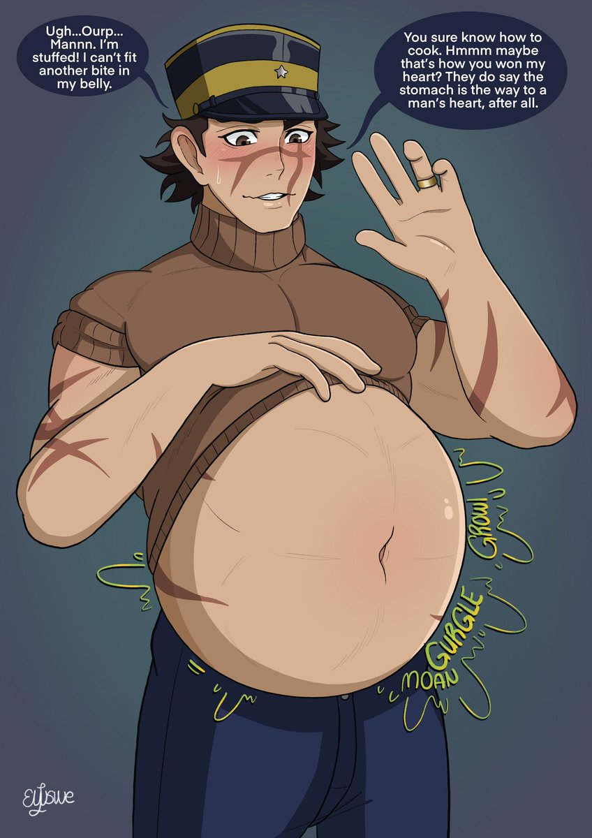 A simple commission for my good friend <a href="/raynsfw1/">raynsfw comms open!</a> of Sugimoto with a full belly, courtesy of his S/O.
Discounted because I was asked to use the exact same pose as another drawing of mine XD <3

I hope you like it! <3

#bellykink #libbinart #stuffing