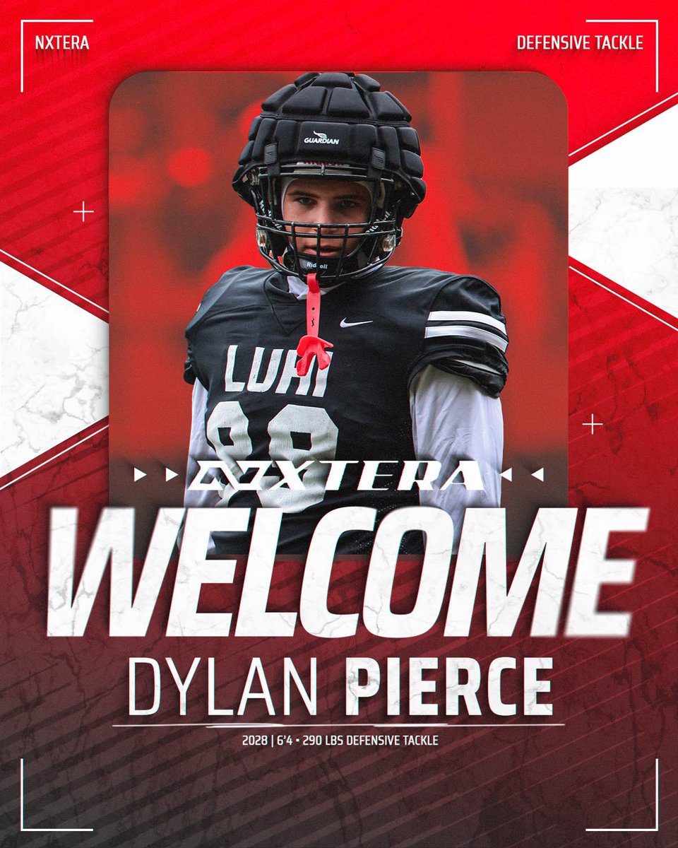 nxterasports's tweet photo. Welcome to NXTERA Sports, Dylan Pierce!

2028 DT 6’4”, 290 lbs and living in the backfield.

Let’s go to work. https://t.co/a4U5o7xW9C