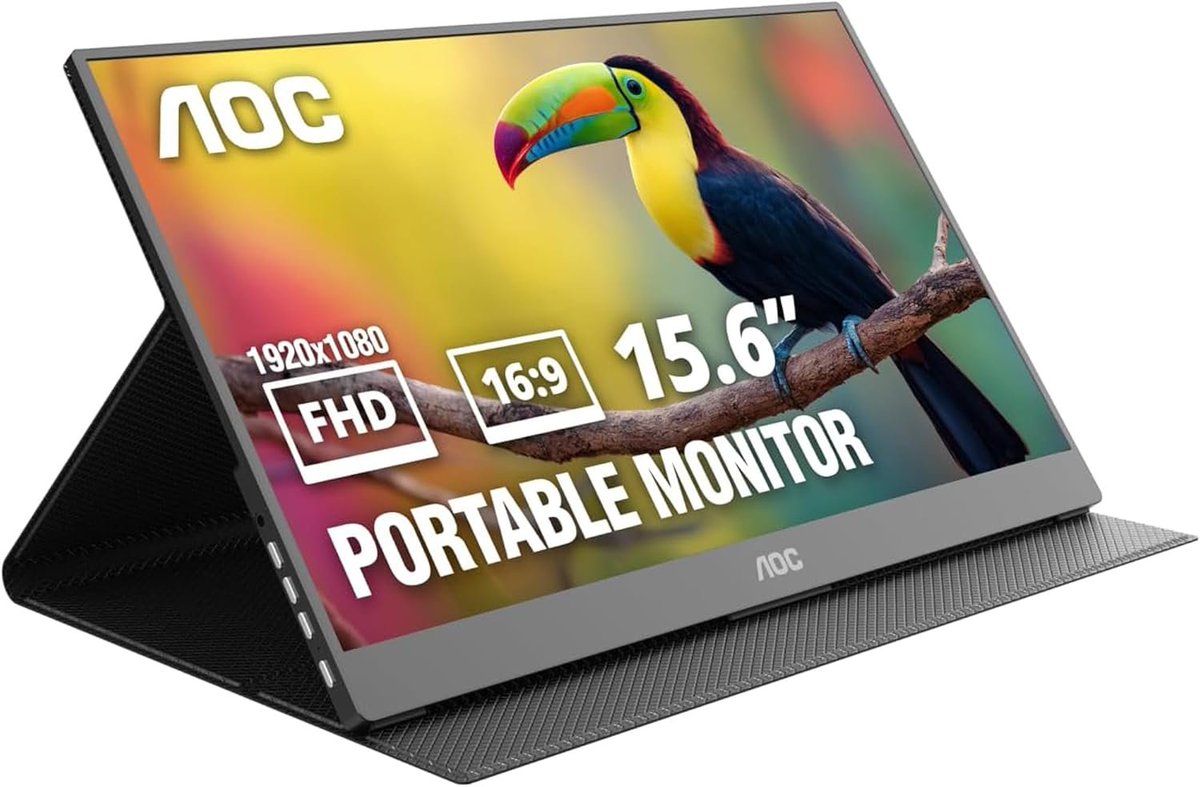 Wario64's tweet photo. AOC 16T20 Portable Monitor 15.6" FHD 1080p IPS Display is $49.99 on Amazon https://t.co/iAPi9HgzSO #ad https://t.co/u6aEhNJaJK