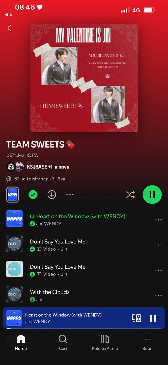 dutjinnie's tweet photo. @bujin2612 @KSJBASE @epiphanyjeen @anothersjinnie Aku team sweet 🍫😘
MY VALENTINE IS JIN
#TEAMSWEETS🍫
#LoveNotesForJin
#DSYLMto1B https://t.co/n2UlME5lqV