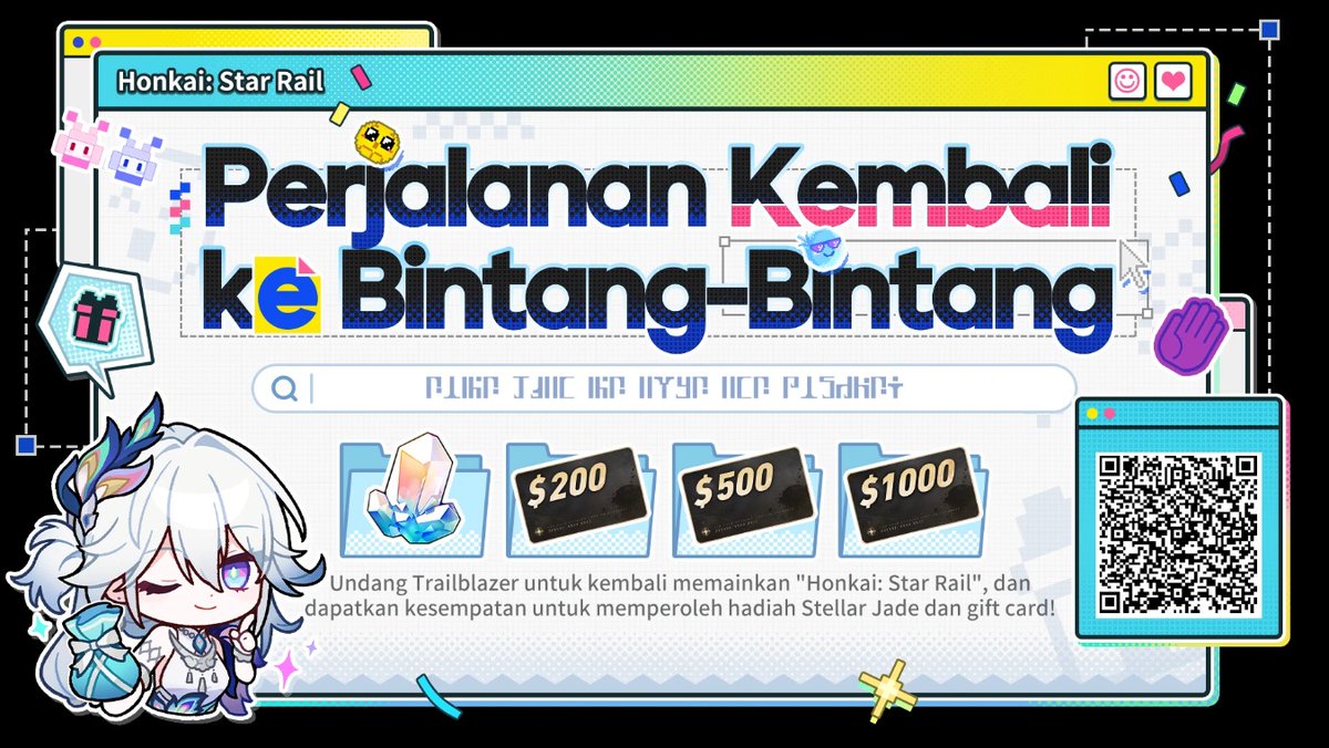 dennyXYZ's tweet photo. Trailblazer yang Kembali dapat menghubungkan kode undangan dan log in ke game untuk memenangkan Stellar Jade, Gift Card, dan hadiah kejutan lainnya! https://t.co/AwqPd4JnBx