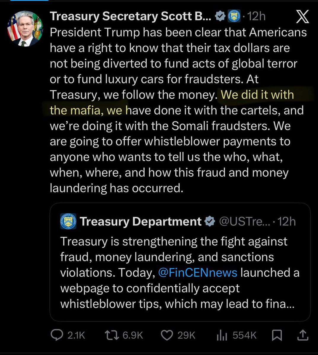 Scott Bessent… “We did it with the Mafia.”

RICCCCOOOOOOO