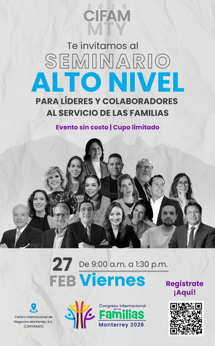 𝐆𝐮𝐚𝐫𝐝𝐢𝐚𝐧𝐞𝐭 𝐩𝐫𝐞𝐬𝐞𝐧𝐭𝐞 𝐞𝐧 𝐞𝐥 𝐩𝐚𝐧𝐞𝐥 𝐝𝐞 𝐚𝐥𝐭𝐨 𝐧𝐢𝐯𝐞𝐥 𝐩𝐚𝐫𝐚 𝐥𝐢́𝐝𝐞𝐫𝐞𝐬 𝐚 𝐟𝐚𝐯𝐨𝐫 𝐝𝐞 𝐥𝐚 𝐟𝐚𝐦𝐢𝐥𝐢𝐚 

¡Registrate aquí!✍
cifam.mx/seminario-de-a…