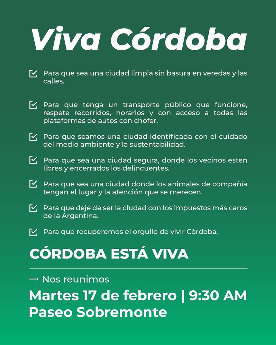 VIVA CÓRDOBA CARAJO!

Dicen que Córdoba perdió su fuerza. Que nos transformamos en la capital nacional de los impuestos caros y los problemas sin resolver.

Nosotros sabemos que no es cierto. Córdoba está viva, pero necesita que alguien se anime a despertarla.

Este martes