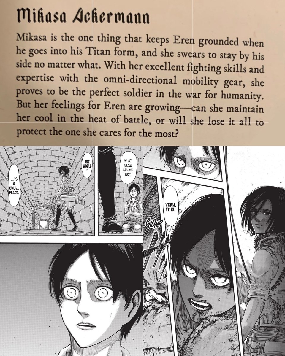 “Mikasa is the one thing that keeps Eren grounded.” Isayama was insane for this