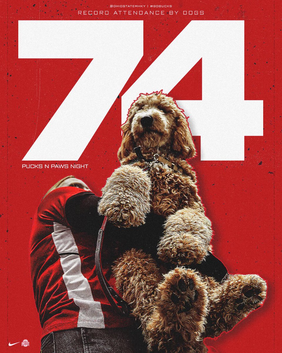 Record number of furry friends in the Schott tonight for <a href="/OhioStateMHKY/">Ohio State Men's Hockey</a> 🐶

#GoBucks