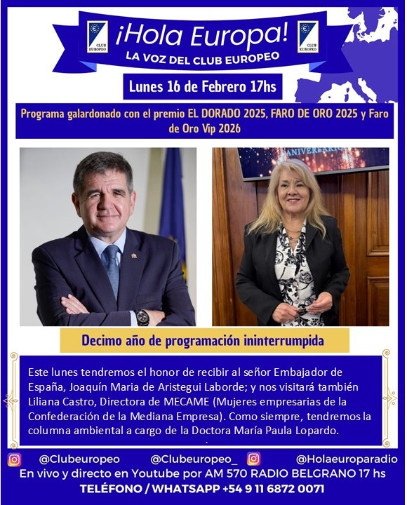 EL LUNES 16 LUEGO DE RECIBIR EL PREMIO FARO DE ORO VIP ,RECIBIREMOS EN NUESTROS ESTUDIOS, AL EMBAJADOR DE ESPAÑA EN ARGENTINA JOAQUIN MARÍA DE ARISTEGUI LABORDE QUIEN SE REFERIRÁ AL CENTENARIO DEL VUELO DEL "PLUS ULTRA".