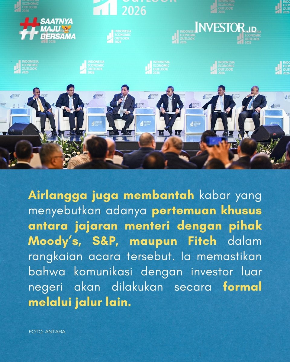 InvestorID's tweet image. Airlangga memaparkan rasio fundamental ekonomi Indonesia yang solid sebagai jawaban diplomatis atas keraguan pasar. 

Baca investor.id dan unduh aplikasi Investor Daily di iOS dan App Store!

#IndonesiaEconomicOutlook #Moodys #SaatnyaMajuBersama #InvestorDaily