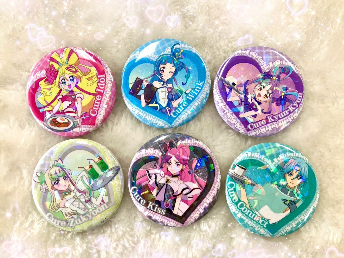 プリキュア　スイパラ　えみる　缶バッジ　ホロ缶　スイーツパラダイス　ハグプリ キミとアイドルプリキュア♪ × スイーツパラダイスコラボ 事後販売中