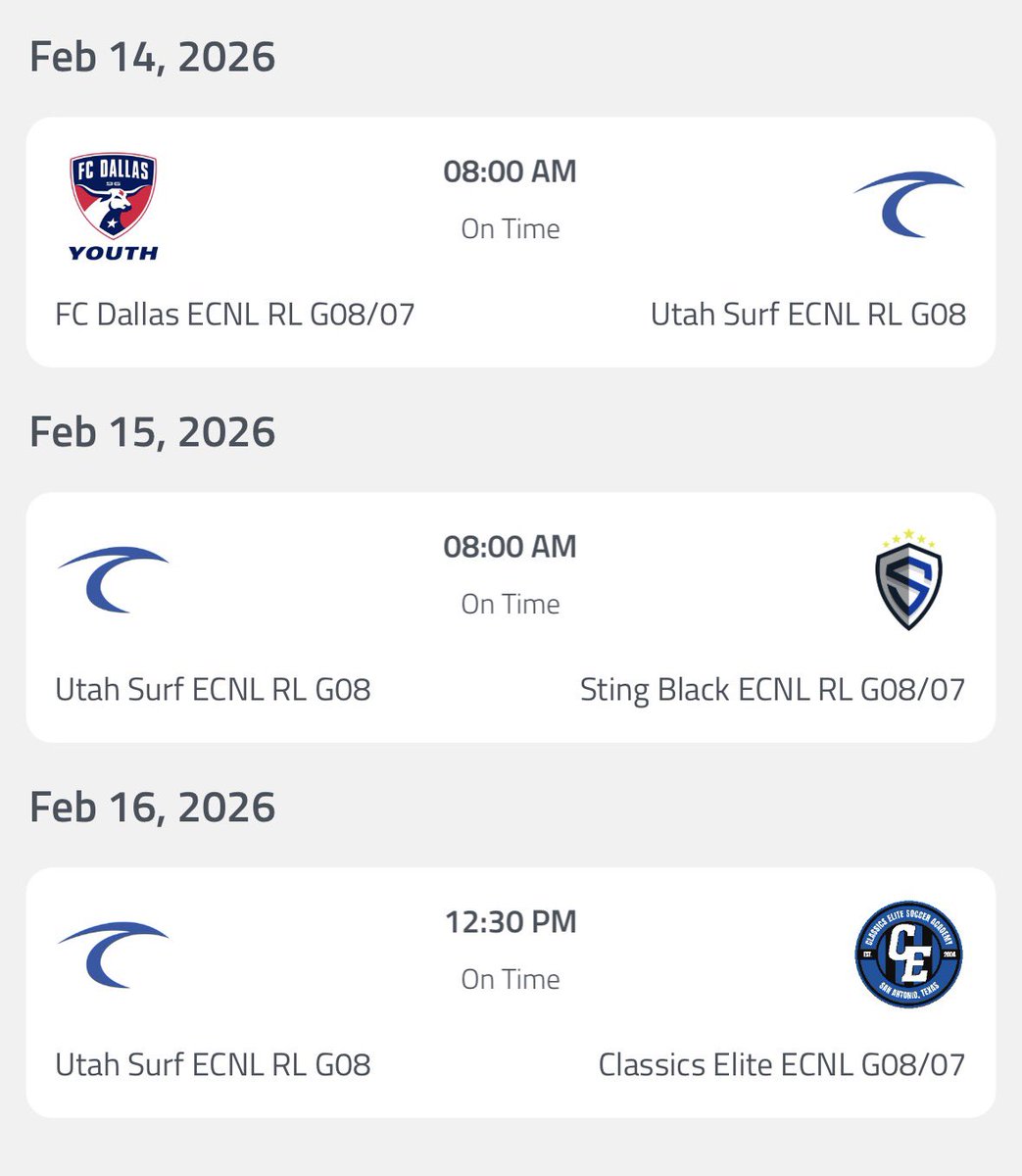 havyncarter's tweet photo. Full schedule- #ECNLTX  @ECNLgirls @utahsurfsoccer https://t.co/WHyQzOnlSL