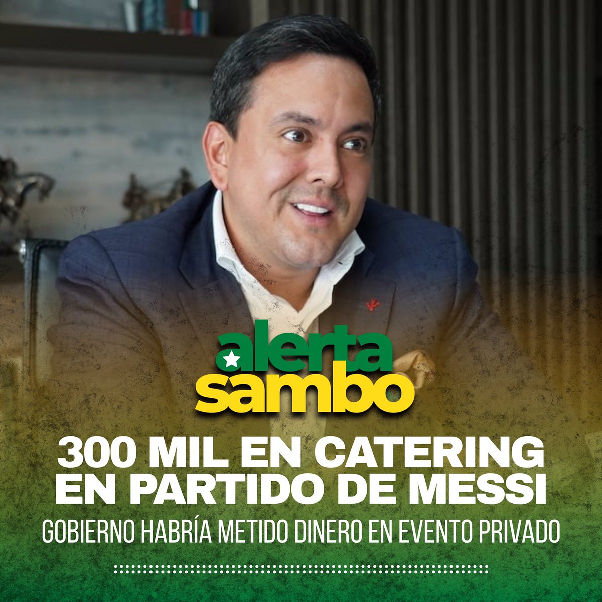¿Como así el ministerio de Producción adjudica $300 mil en catering por 15 días por la visita de Lionel Messi?. El contrato fue para Showfood SAS, de Alba Barcia, esposa de Daniel Molina, la misma empresa que arma el Burger Show. ¿Quién responde?