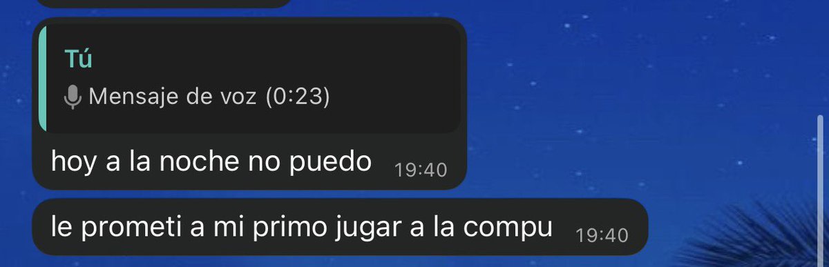 Le dije a uno si quería venir a casa hoy y me puso esto, dejá