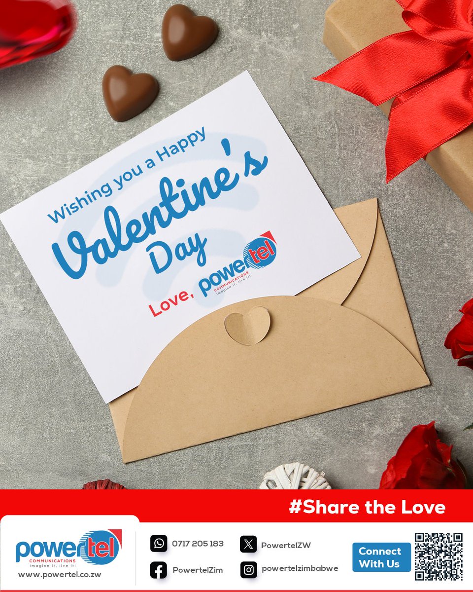 PowerTelZW's tweet photo. ❤️ Wishing you a Happy Valentine’s Day filled with love and joy! From all of us at Powertel, spread the love and stay connected! 💕🌟 #ValentinesDay #Powertel https://t.co/A6BJ06KN9V