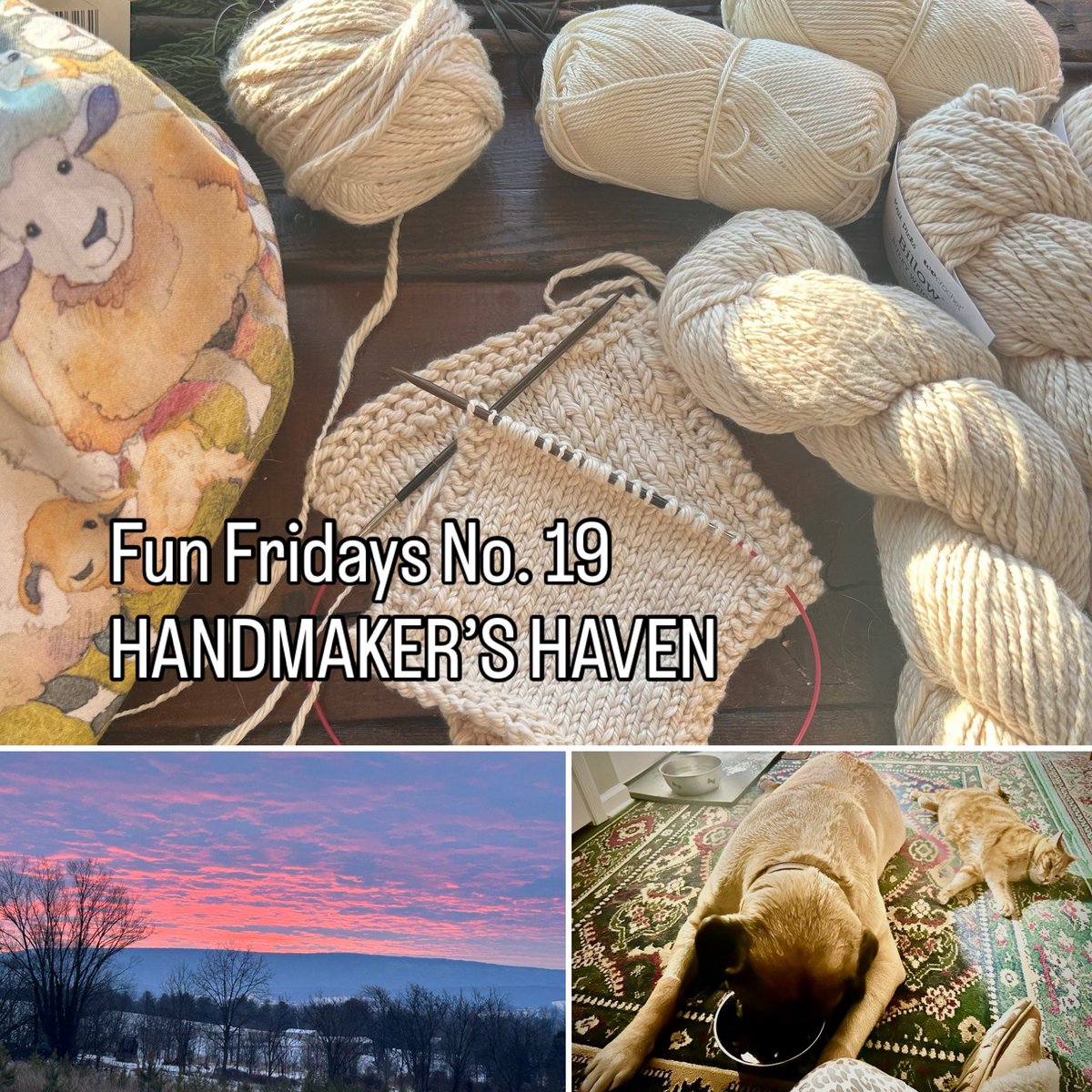 SarahInskeep1's tweet photo. Happy Friday, friends! 🙌🏻 🧶☕️📚💕

In this edition of HANDMAKER’S HAVEN, I share

🧶 knitting updates, 
☀️🌲beauty in nature,
🐕 🐈 good times with Sunny &amp; Tango, 
🤭 laughs, and 
📖 a reading recommendation. 

👉🏻 Check it out at: https://t.co/BWVqp8omVr https://t.co/cD8FmscV6P