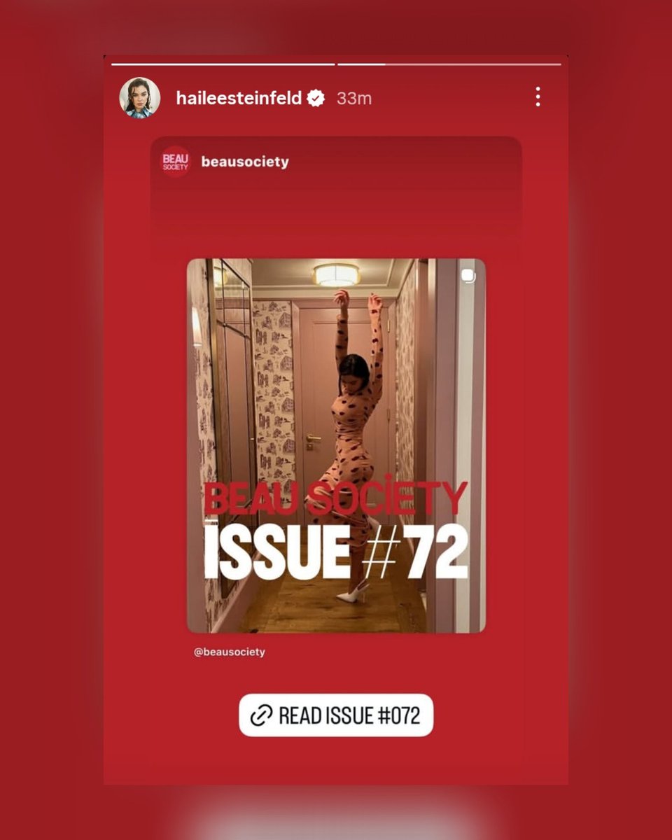 Our Gorgeous Baby Love Hailee Steinfeld's Instagram Story

Read Issue #072:
beausociety.substack.com