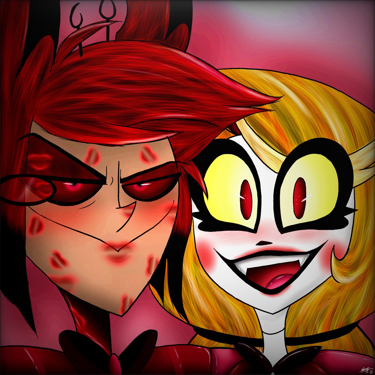Well... Happy Valentine's Day, my dears !!! 🫠🫂✨️❤️📻🌈

#HazbinHotel #charlastor #radiobelle #HazbinHotelFanart #HazbinHotelAlastor #찰래스터 #HazbinHotelCharlie #aracha #Чарластор #alastorxcharlie