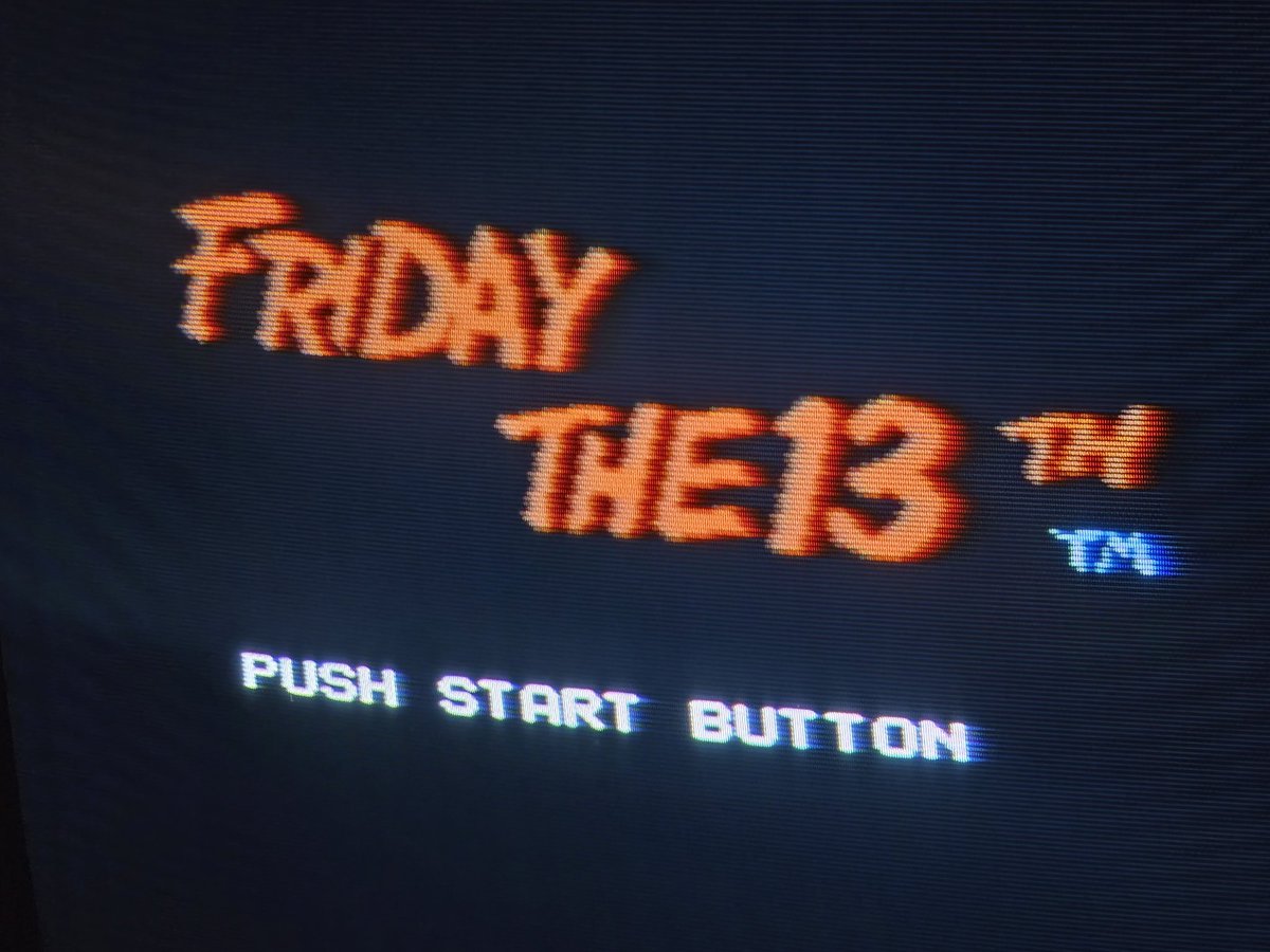 PsychoFizz's tweet photo. Hi it has been a while. Been going through alot of health issues lately. But on the mend. Happy Friday the 13th yall. I beat this game EVERY Friday the 13th. Next one strangely is next month mwahahaha. Already beat it. Forgot to take the picture.  Played on the NES on a CRT as the Nintendo Gods intended.