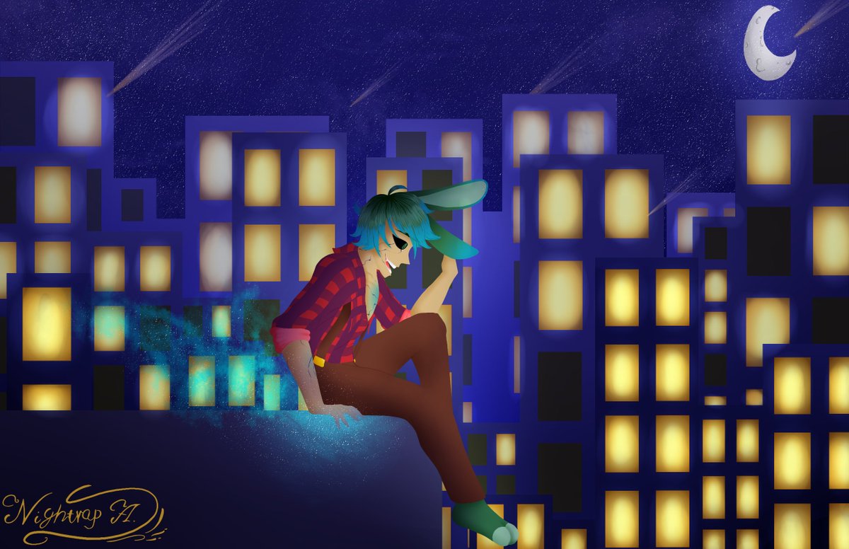 Uno de mis Ocs arriba de un edificio

#ocart #OC #drawing #drawingart #dibujodigital