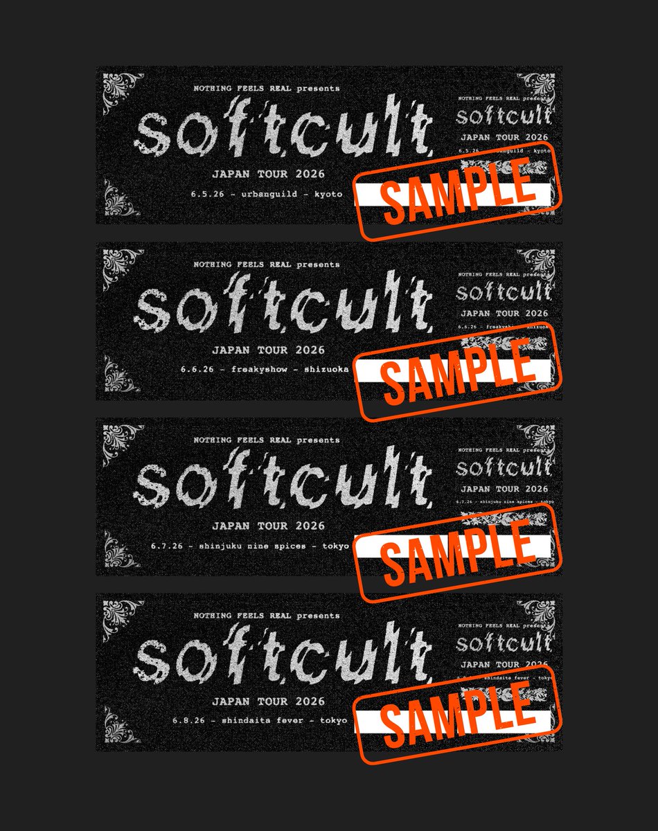Softcult Japan Tour 2026さきほど10時よりチケット販売開始しました