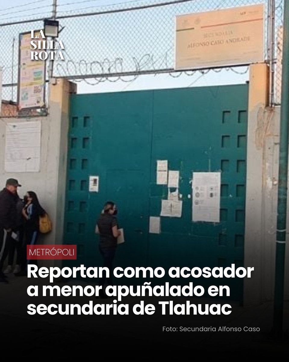 🔎 La riña entre estudiantes en la secundaria 324 de Tláhuac dio un giro en las investigaciones: autoridades indagan si el menor apuñalado era señalado por presunto acoso y cobros a compañeros.

Testimonios recabados por policías de Investigación de la Fiscalía capitalina señalan