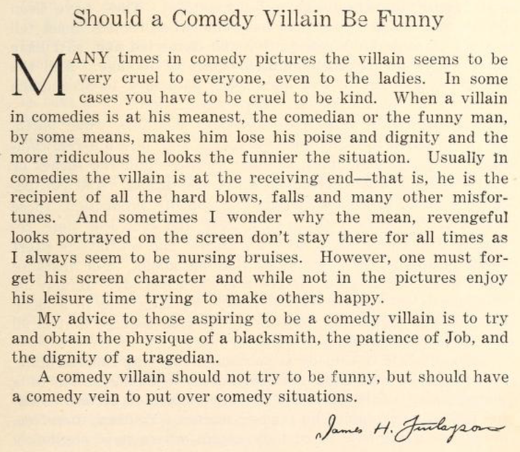 LarbertLoon's tweet photo. Wise words from #JamesFinlayson - especially poignant considering his father was a blacksmith...

Source: Hughes, Laurence A. 'The Truth about the Movies by the Stars'. Hollywood Publishers, Inc., 1924. Internet Archive: https://t.co/aYCZkVXt05, p. 417. https://t.co/bIuSQYlEZr