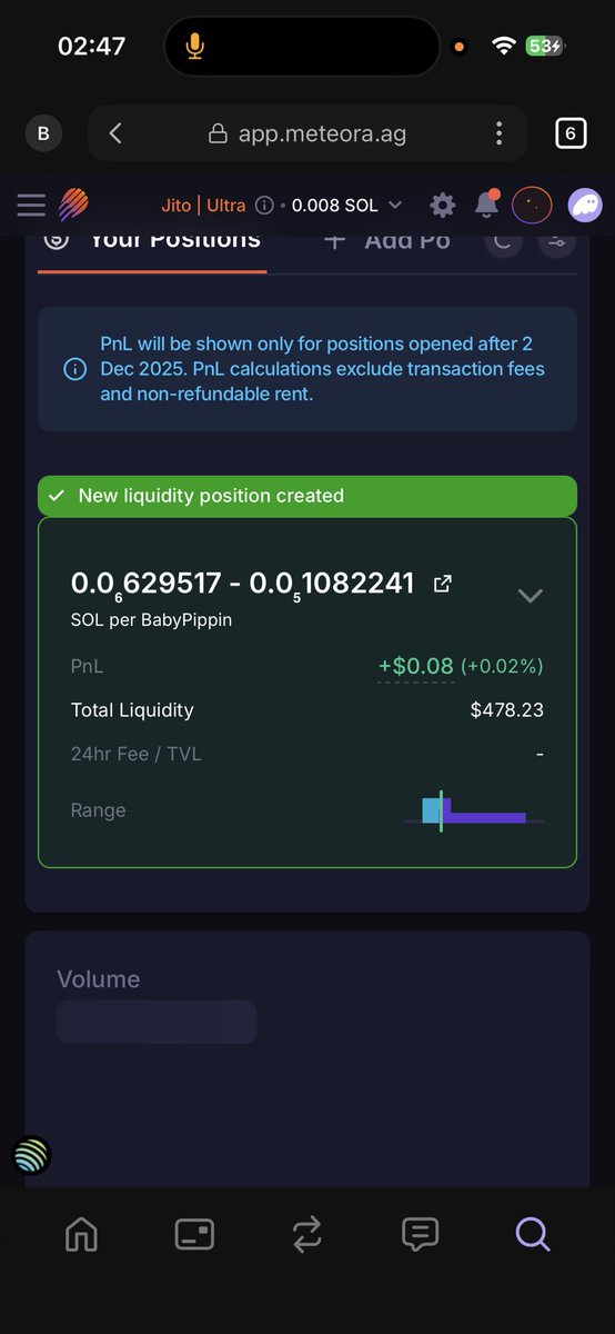 babypippin_sol's tweet photo. We just created the liquidity pool on Meteora! https://t.co/2bjnjqzvxB