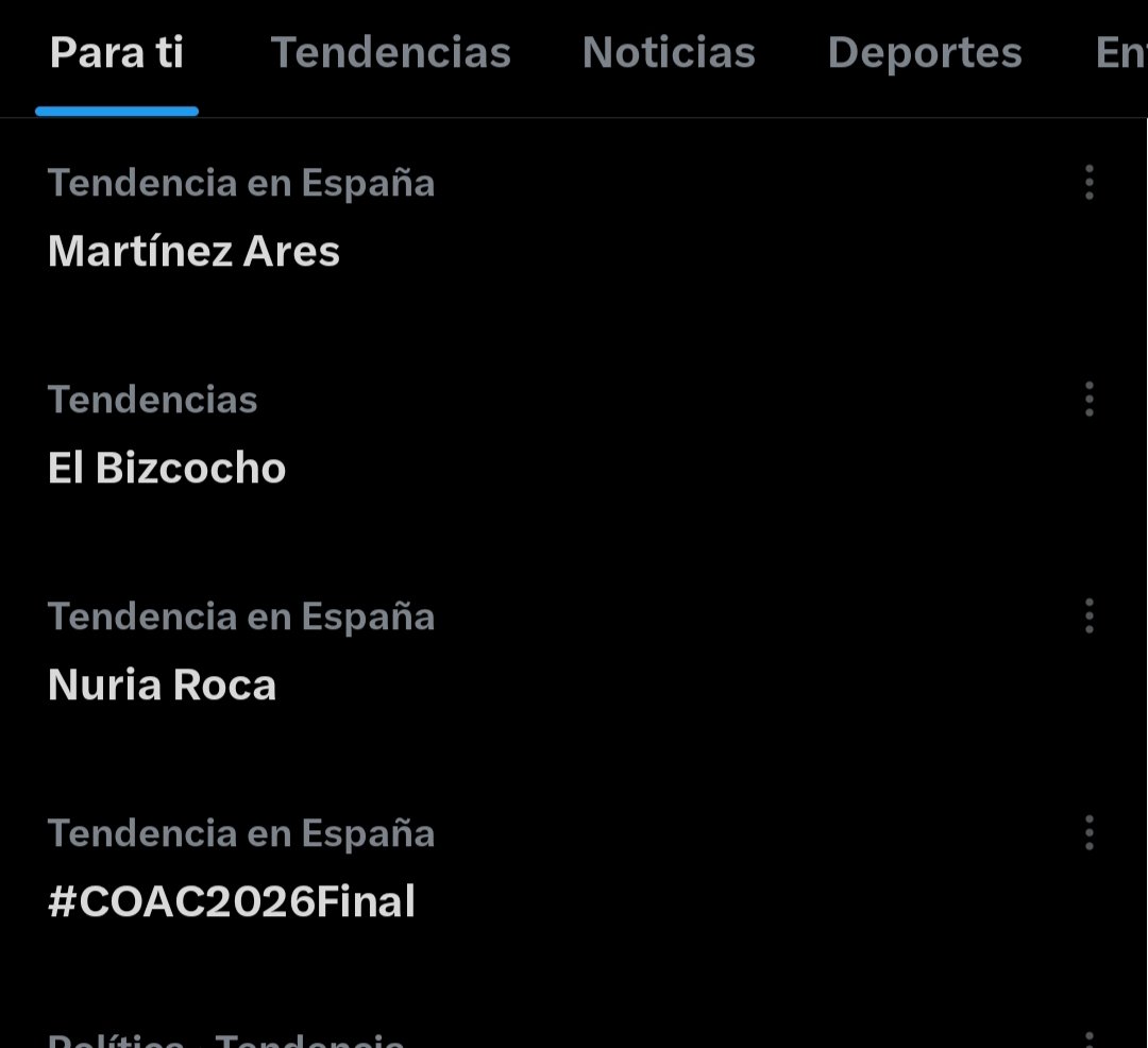 Estas son las tendencias ahora mismo...

A quien le damos el primer premio. 

A Martínez Ares, El Bizcocho o Nuria Roca? 🤷🏻

#COAC2026Final