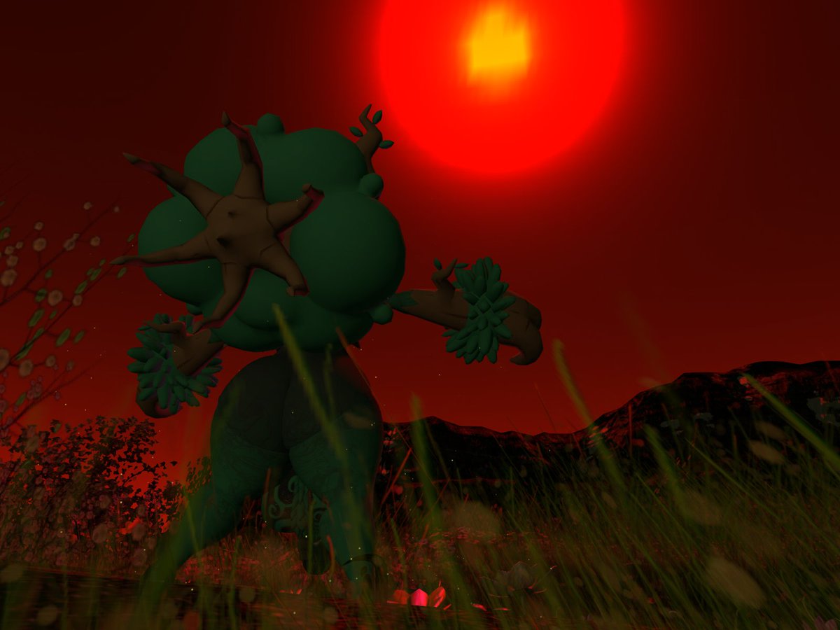 I remembered it's Friday the 13th, and I wanted to do something spooky! Fanchon, but possessed by a Trevenant. Woe betide anyone who would dare to bring harm to the forest...