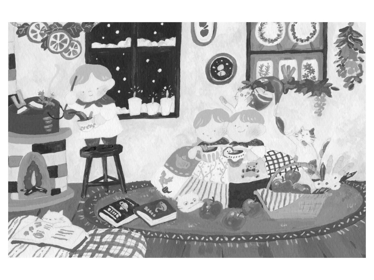 #企画展ほっと一息   

ほっとあたたまる作品を展示予定です☕️
ぜひ原画を見に来てくださいね